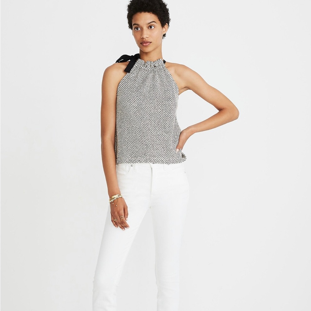 Madewell Texture & Thread Tie-Neck Halter Top
